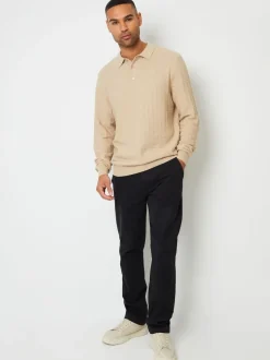 Noir - Threadbare Coupe droite Canvas Pantalons With Extensible