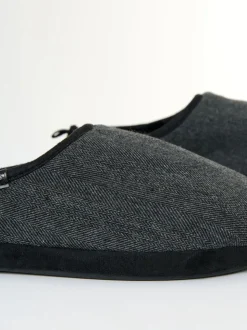 Noir - Threadbare Faux suède Chaussons mule doublés de fausse fourrure