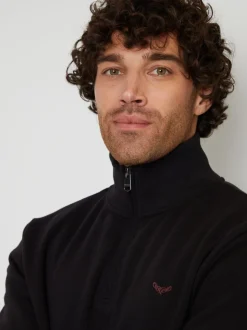 Noir - Threadbare Sweat-shirt à col zippé