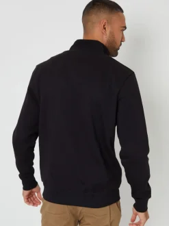 Noir - Threadbare Sweat-shirt zippé à quart de tour