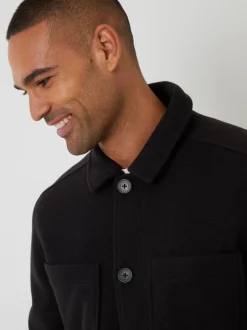 Noir - Threadbare Veste-chemise matelassée boutonnée en fausse laine