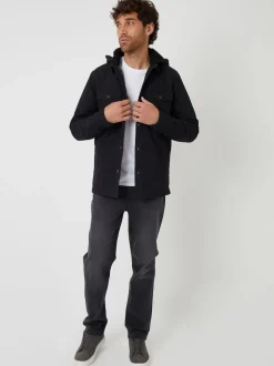 Noir - Threadbare Veste-chemise matelassée avec capuche doublée Borg