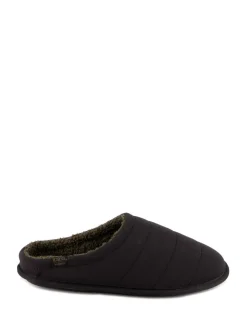 Noir - Totes Mens Isotoner Sport Quilted Mule Slippers
