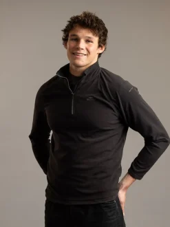 Noir - Trespass Zippé au quart en polaire Blackford Micro