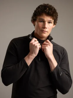 Noir - Trespass Zippé au quart en polaire Blackford Micro