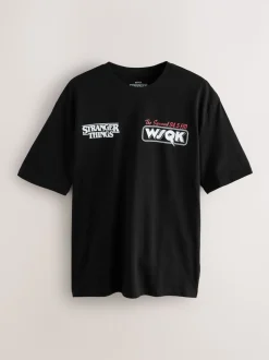 Noir - T-shirt à imprimé graphique Stranger Things