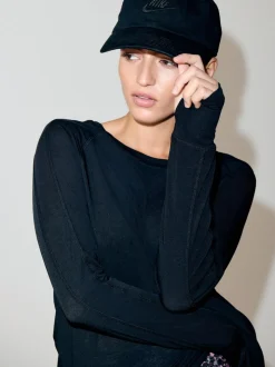 Noir - T-shirt Active à manches longues à col rond