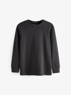 Noir - T-shirt confortable à manches longues (3-16 ans)