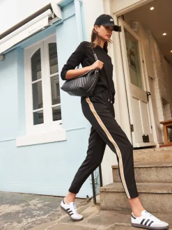 Noir - T-shirt manches longues Col rond épais