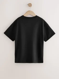 Noir - T-shirt oversize 100% coton (3-16ans)