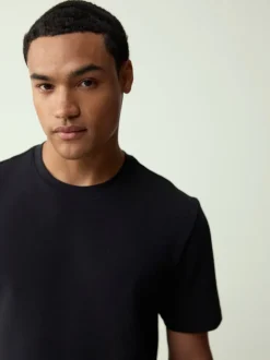 Noir - T-shirt épais doux au toucher élégant