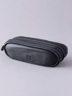 Noir - Étui Lakeland en cuir à deux verres