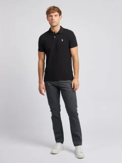Noir - U.S. Polo Assn. Coupe classique Pique 100% Coton Polos