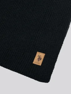 Noir - U.S. Polo Assn. Mens Winter Rib Knit Noir Écharpe