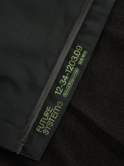 Noir - Veste à capuche imperméable doublée de polaire (3-17ans)