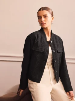 Noir - Veste bouclée