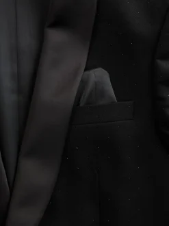 Noir - Veste de costume Coupe ajustée à sequins