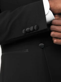 Noir - Veste de costume de smoking à double boutonnage