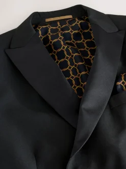 Noir - Veste de costume de smoking à double boutonnage