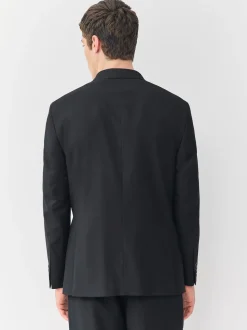 Noir - Veste de costume de smoking à double boutonnage décontractée