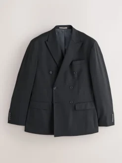 Noir - Veste de costume de smoking à double boutonnage décontractée
