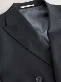 Noir - Veste de costume de smoking à double boutonnage décontractée