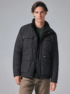 Noir - Veste de motard Diamond Quilted Résistante à la douche