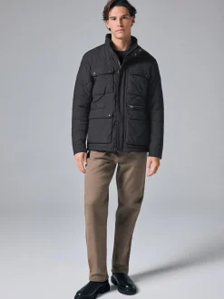 Noir - Veste de motard Diamond Quilted Résistante à la douche