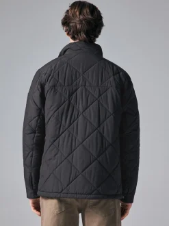 Noir - Veste de motard Diamond Quilted Résistante à la douche