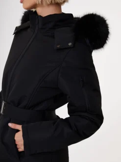 Noir - Veste de ski rembourré Threadbare Ceinturé