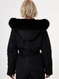 Noir - Veste de ski rembourré Threadbare Ceinturé