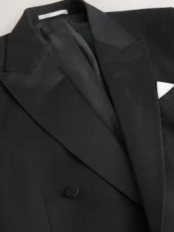 Noir - Veste de smoking double boutonnage en laine 100Signature Nova Fides