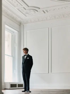 Noir - Veste de smoking double boutonnage en laine 100Signature Nova Fides