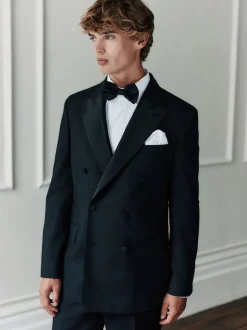 Noir - Veste de smoking double boutonnage en laine 100Signature Nova Fides