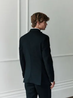 Noir - Veste de smoking double boutonnage en laine 100Signature Nova Fides