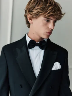 Noir - Veste de smoking double boutonnage en laine 100Signature Nova Fides