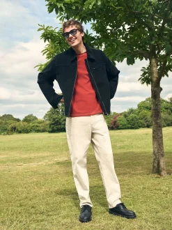 Noir - Veste doublée en velours côtelé et en peau de mouton