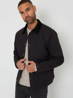 Noir - Veste légère Threadbare en sergé