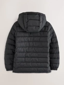 Noir - Veste matelassée à capuche de poids moyen (3-17ans)