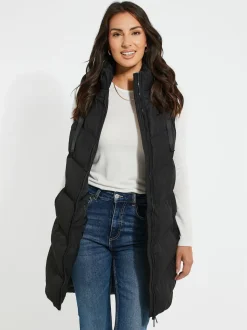 Noir - Veste matelassée sans manches Threadbare coupe longue