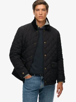 Noir - Veste matelassée Superdry Estate Coach