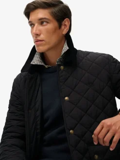 Noir - Veste matelassée Superdry Estate Coach