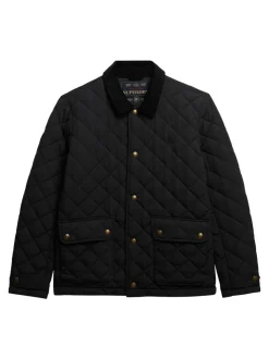 Noir - Veste matelassée Superdry Estate Coach