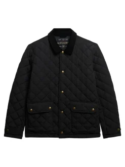 Noir - Veste matelassée Superdry Estate Coach