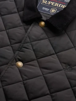 Noir - Veste matelassée Superdry Estate Coach