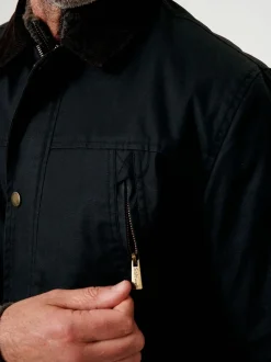 Noir - Veste Saltwell à col en velours côtelé ciré