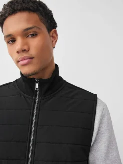 Noir - Veste sans manche hybride zippée