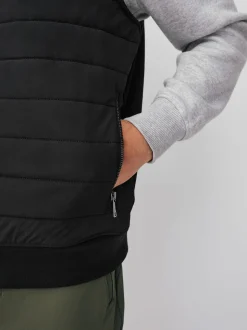 Noir - Veste sans manche hybride zippée