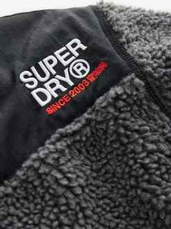 Noir - Veste Superdry zippée et imitation peau de mouton