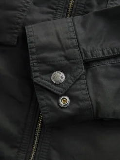 Noir - Veste zippée doublée de peau de mouton